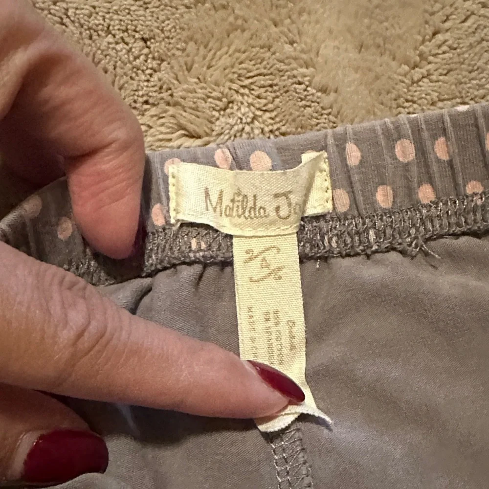 Matilda Jane Gray Pants with Pink Polka Dots